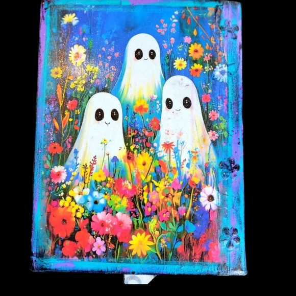 Journal Ghost in Wildflower Field Lined Composition Notebook Set Bright Sparkly - Picture 5 of 9
